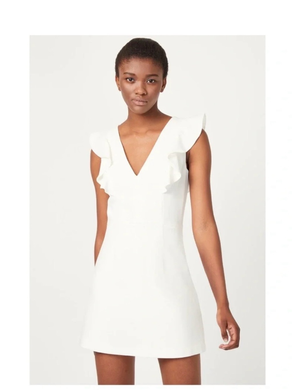 French Connection Ivory Ruffle Sleeve Fit & Flare Dress US 2